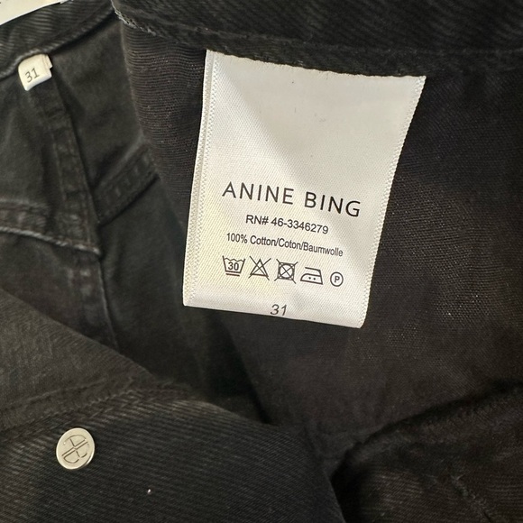 NWOT Anine Bing Black Denim Women's Shorts sz 31 - Picture 6 of 6